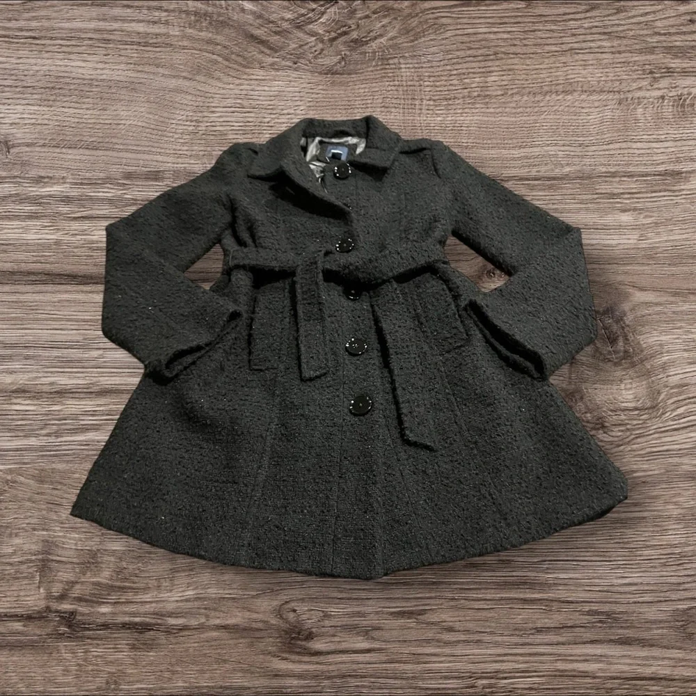Gap Kids Girls Black Brighton Coat Holiday Boucle Trench Coat XXL 14-16
